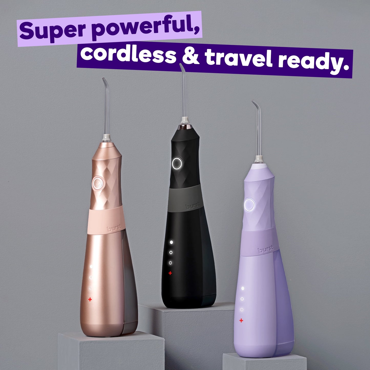 Cordless Water Flosser, 3 Flossing Modes, 80-Day Battery, Lavender