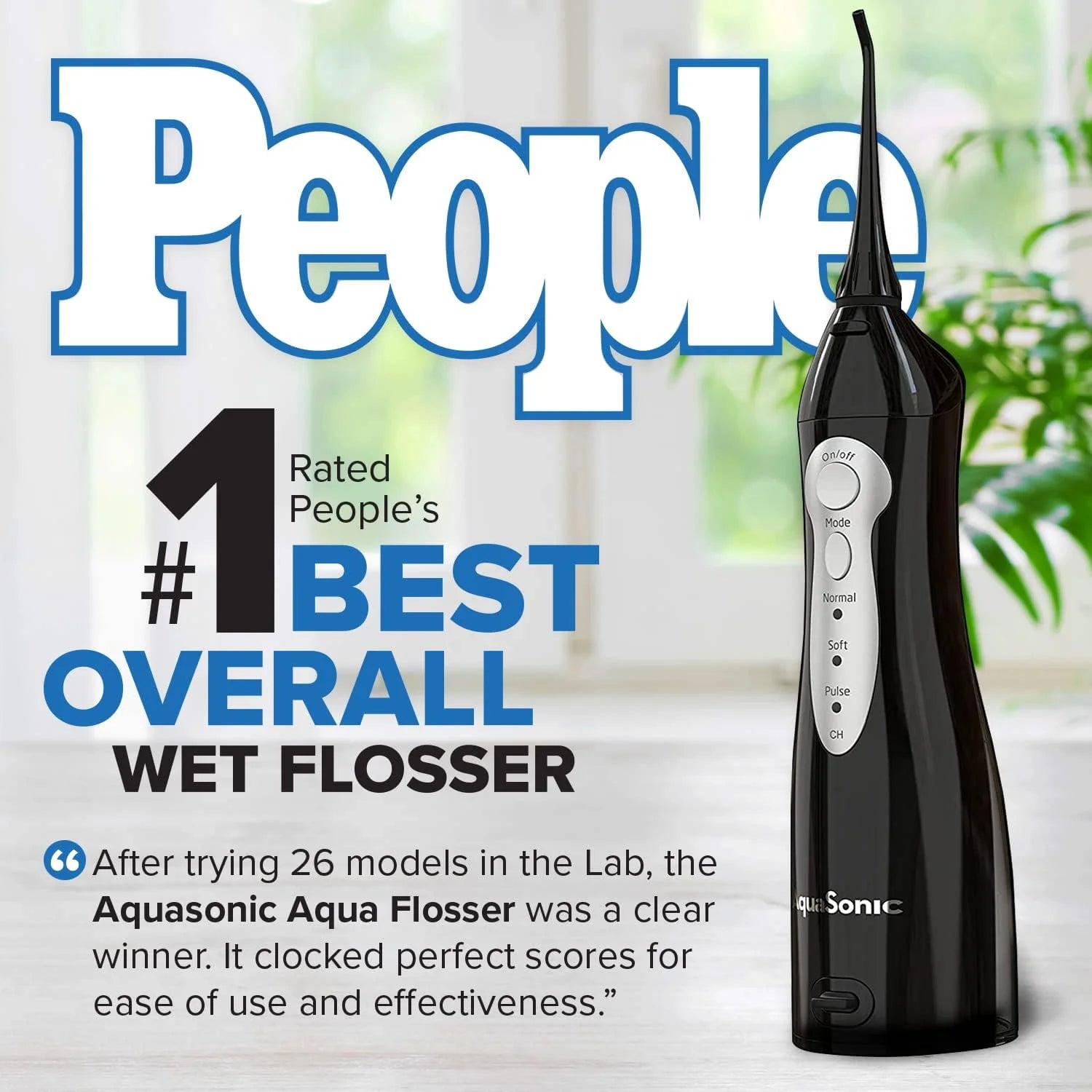 Lightweight Cordless Water Flosser Set, Rechargeable Portable Oral Irrigator, Dental Teeth Cleaner 4 Tips, 3 Modes, Waterproof - Black